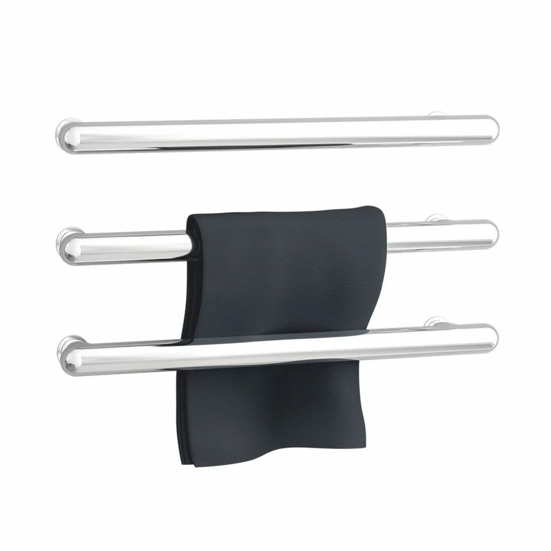 Casa Padrino Luxus Badezimmer Handtuchwärmer Silber Glänzend 58 cm - Badezimmer Zubehör
