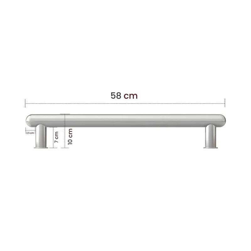Casa Padrino Luxus Badezimmer Handtuchwärmer Silber Glänzend 58 cm - Badezimmer Zubehör