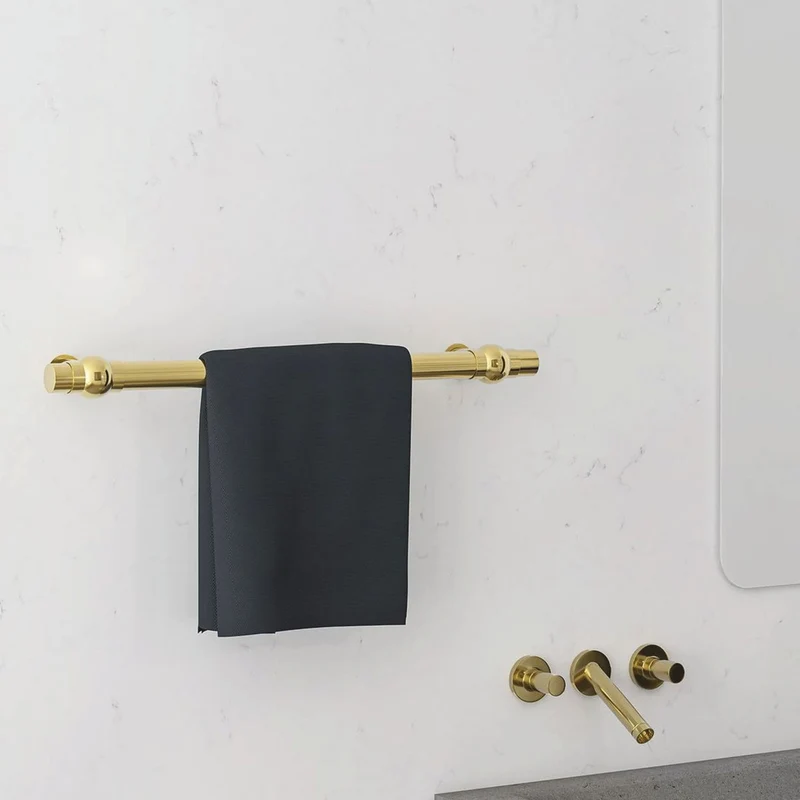 Casa Padrino Luxus Badezimmer Handtuchwärmer Gold Glänzend 60 cm - Badezimmer Zubehör