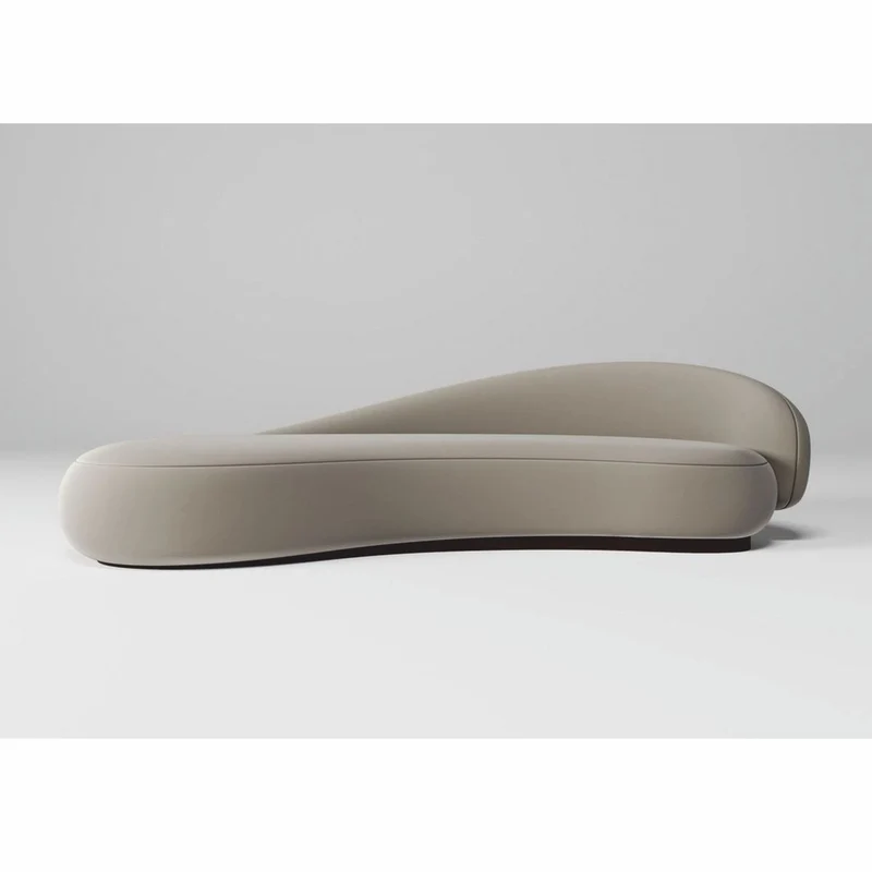 Casa Padrino Luxus Samt Sofa Rechte Seite Grau / Dunkelbraun 280 cm - Wohnzimmer & Hotel Möbel