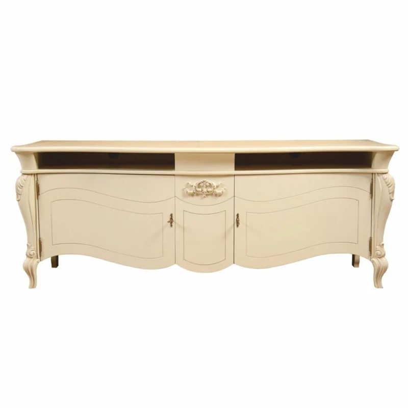 Casa Padrino Luxus Barock TV Schrank Creme 187 cm - Barock Wohnzimmer Möbel