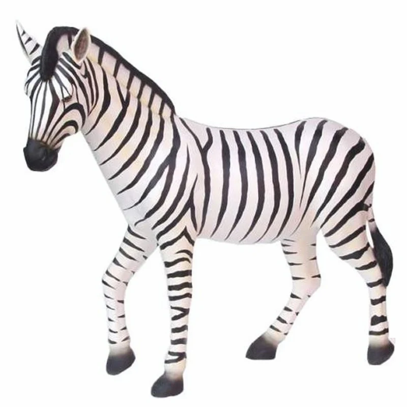 Casa Padrino XXL Deko Skulptur Zebra Weiß / Schwarz 180 cm - Lebensgroße Garten Figur
