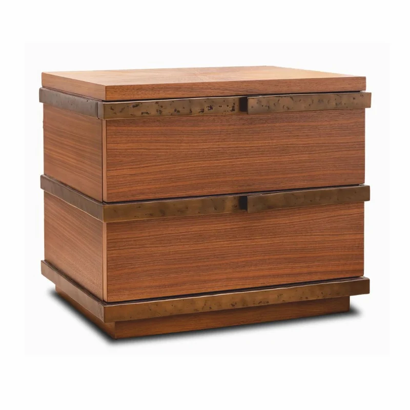 Casa Padrino Luxus Nachtkommoden Set Braun / Bronze - Hotel & Schlafzimmer Möbel