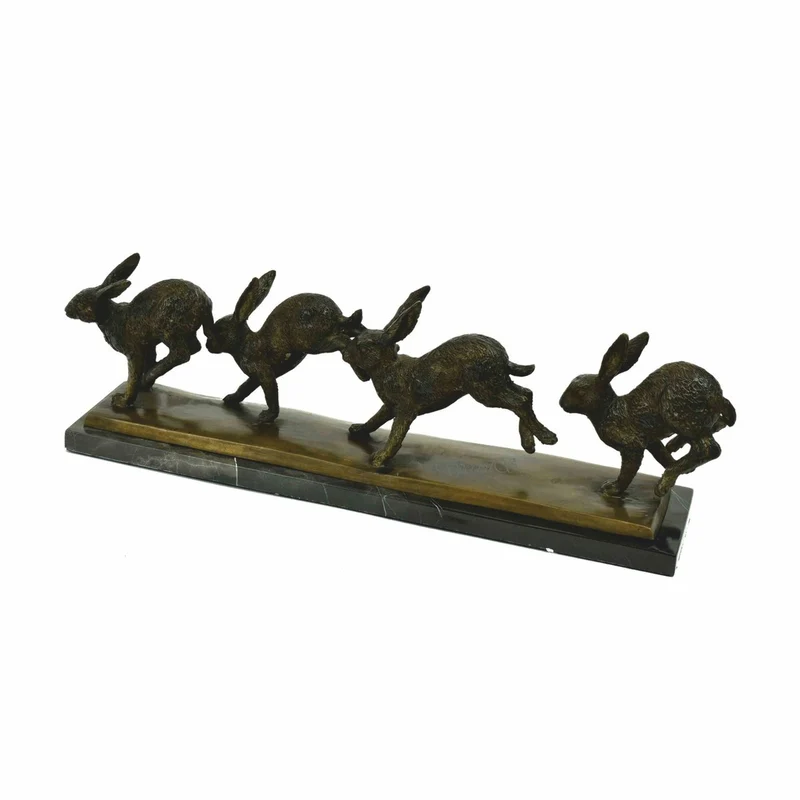 Casa Padrino Luxus Deko Bronze Skulptur Hasen 56 cm - Deko Accessoires
