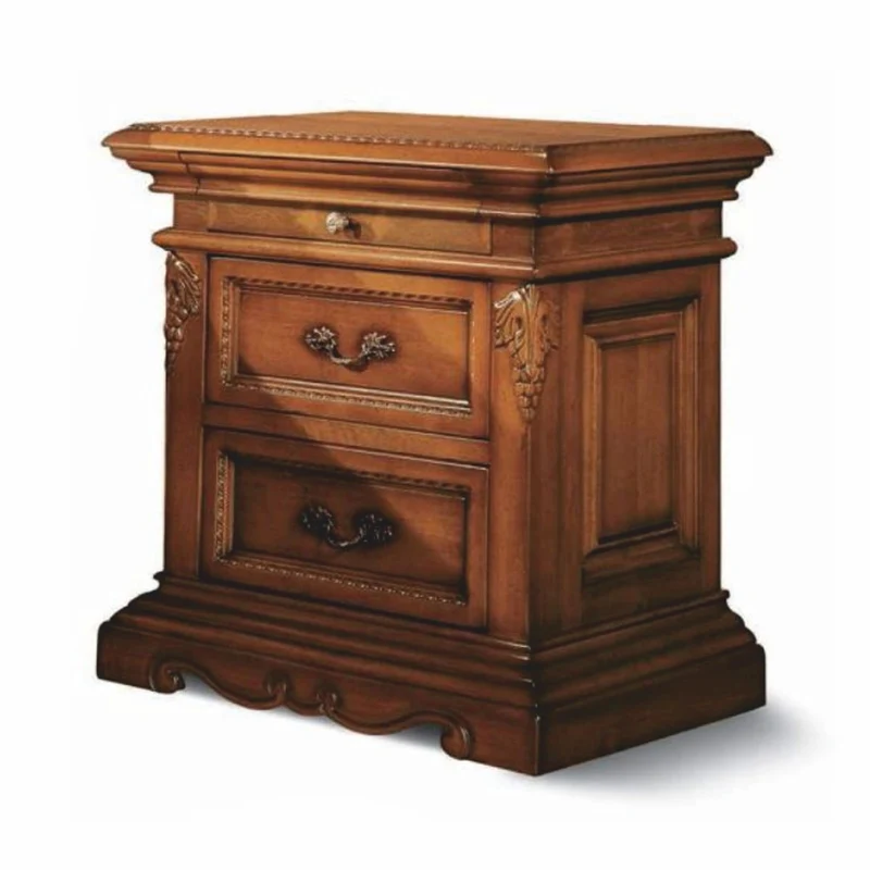 Casa Padrino Luxus Barock Nachtkommode mit 3 Schubladen Braun - Made in Italy