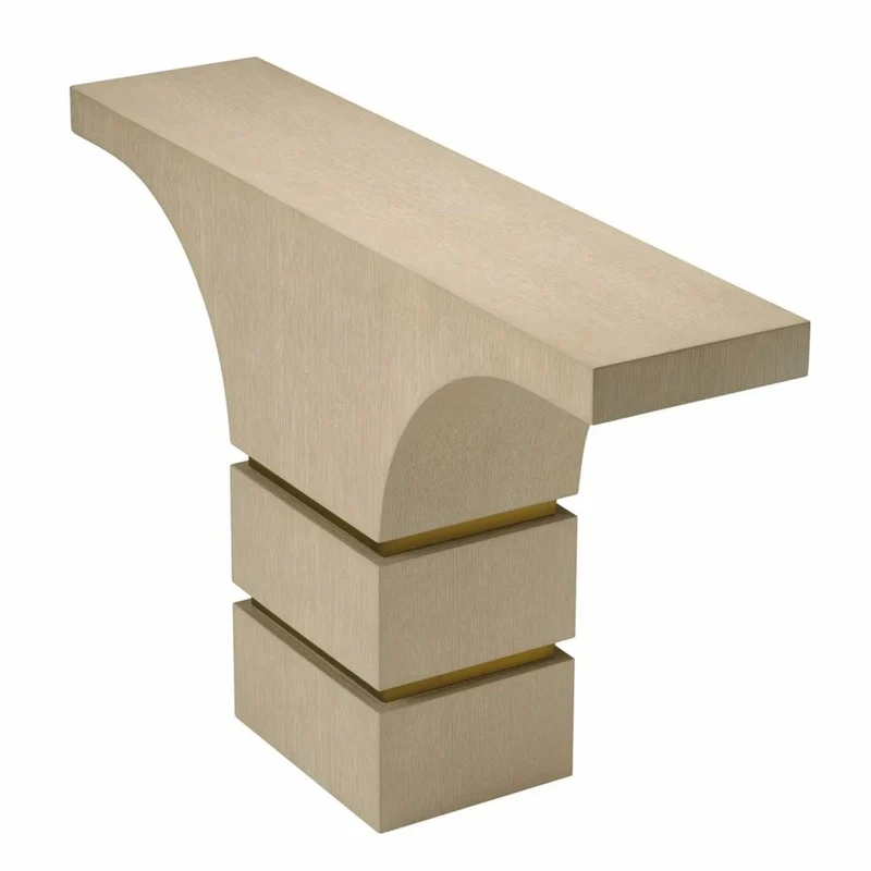 Casa Padrino Luxus Konsole Beige / Messing 130 cm - Luxus Hotel Möbel