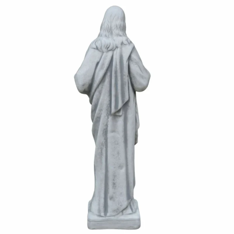Casa Padrino Jugendstil Garten Deko Skulptur Jesus Grau H. 80 cm - Garten Figur