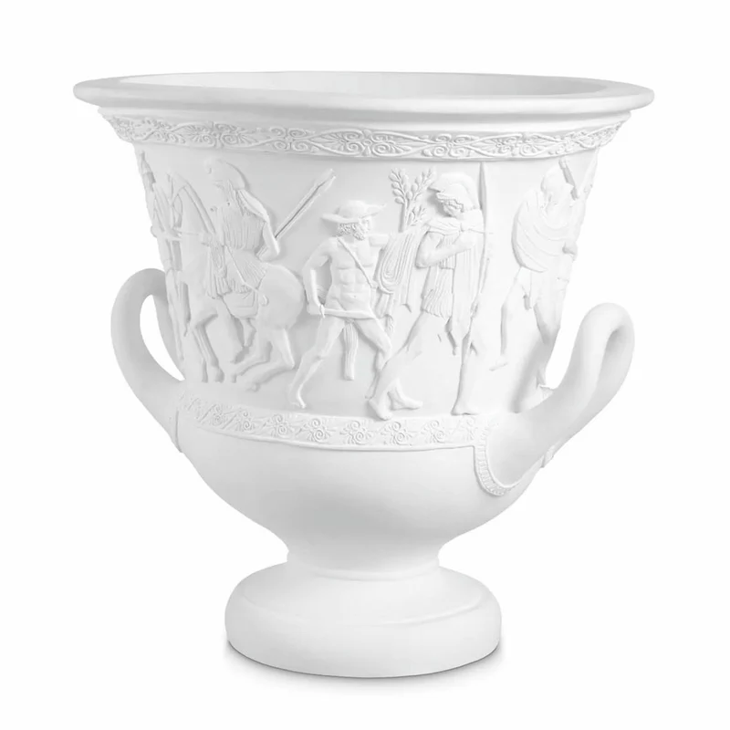 Casa Padrino Luxus Barock Blumentopf Weiß Ø 60 x H. 60 cm - Barockstil Deko