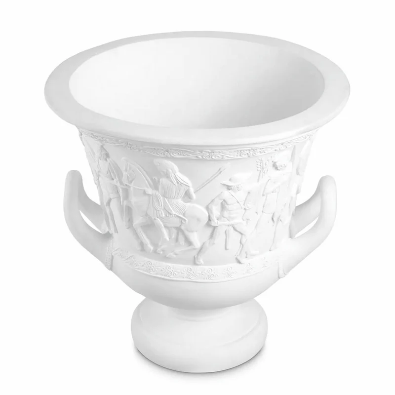 Casa Padrino Luxus Barock Blumentopf Weiß Ø 60 x H. 60 cm - Barockstil Deko