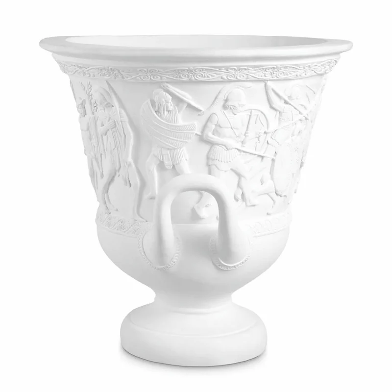 Casa Padrino Luxus Barock Blumentopf Weiß Ø 60 x H. 60 cm - Barockstil Deko