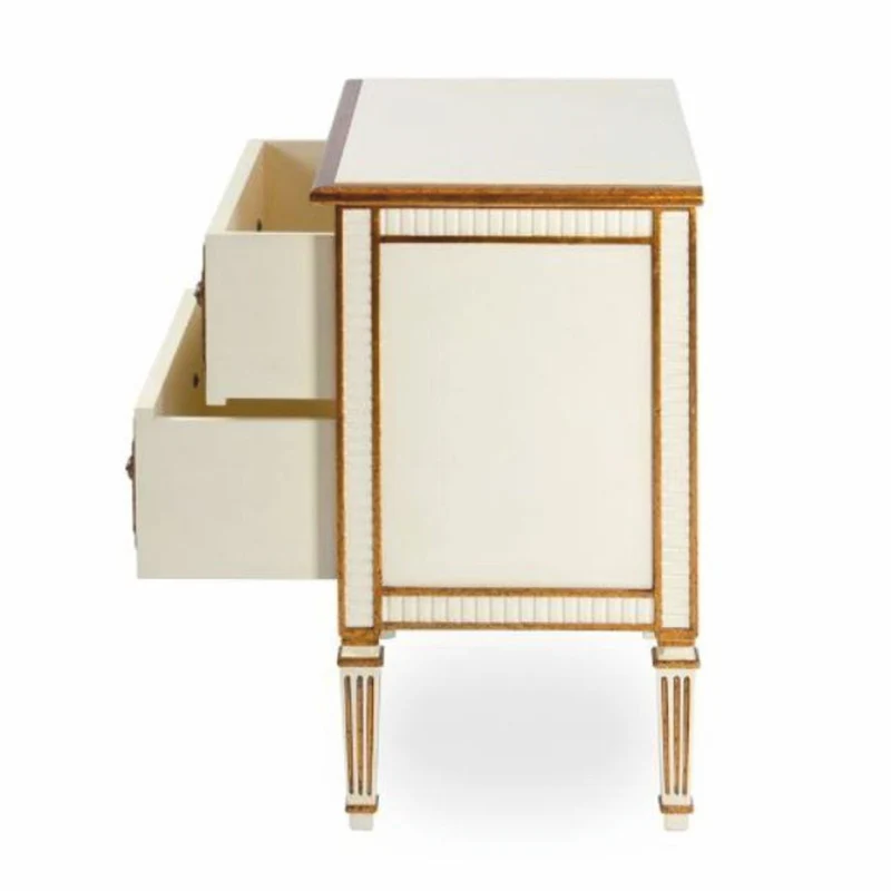 Casa Padrino Luxus Barock Nachtkommode Creme / Antik Gold - Barockstil Schlafzimmer Möbel