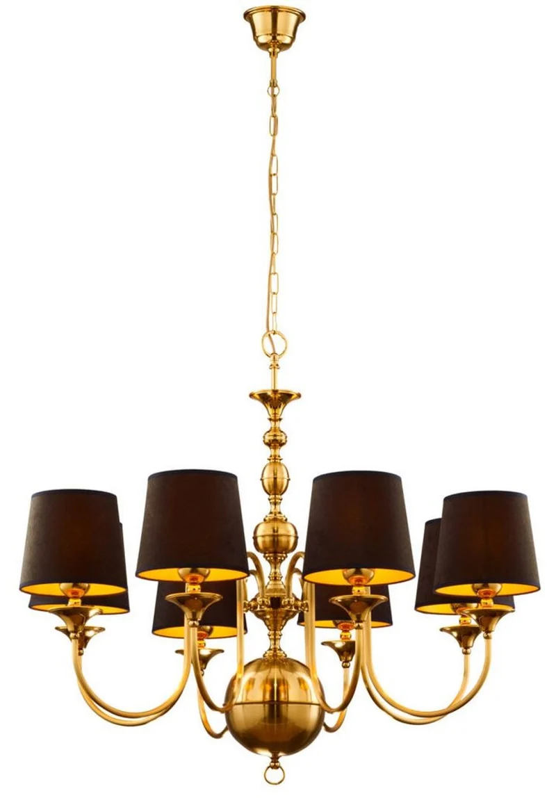Casa Padrino Luxus Jugendstil Kronleuchter Gold / Braun / Schwarz Ø 100 cm