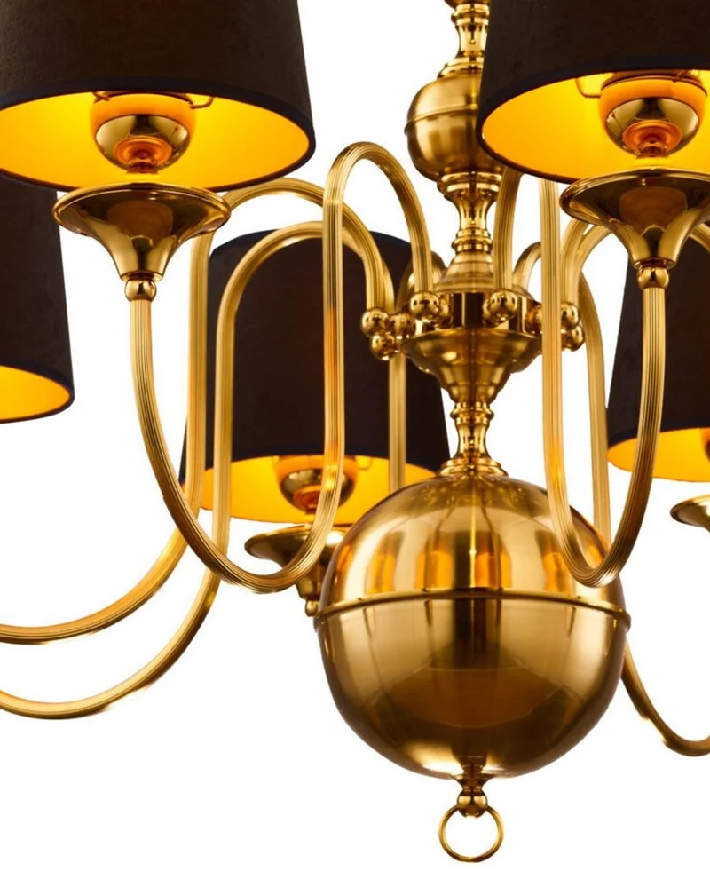 Casa Padrino Luxus Jugendstil Kronleuchter Gold / Braun / Schwarz Ø 100 cm