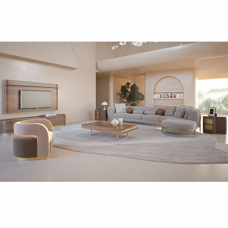 Casa Padrino Luxus Couchtisch Braun / Messing 140-210 cm - Ausziehbarer Wohnzimmertisch