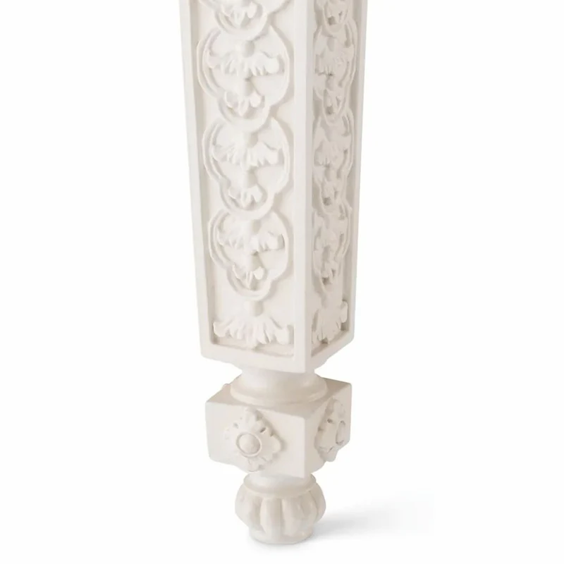 Casa Padrino Luxus Barock Mahagoni Konsole mit Marmorplatte Antik Weiß / Weiß 214 cm