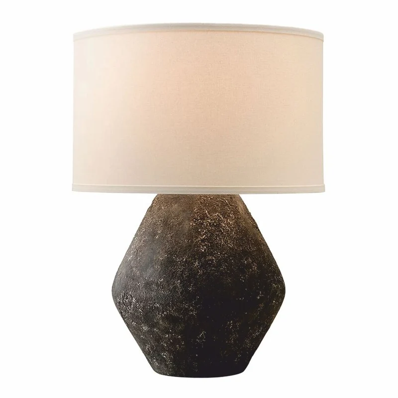 Casa Padrino Luxus Tischleuchte Schwarz / Cremeweiß H. 58,5 cm - Luxus Leuchten