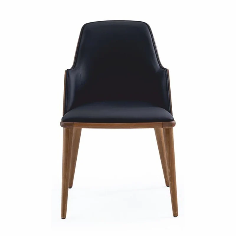 Casa Padrino Luxus Kunstleder Esszimmer Stuhl mit Armlehnen Blau / Braun - Esszimmer Möbel