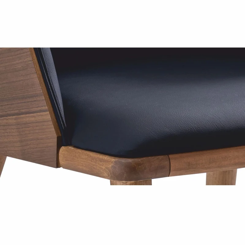 Casa Padrino Luxus Kunstleder Esszimmer Stuhl mit Armlehnen Blau / Braun - Esszimmer Möbel