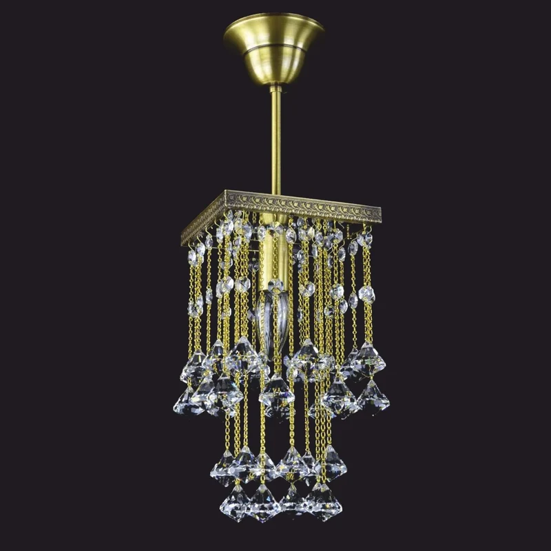 Casa Padrino Luxus Barock Kristall Hängeleuchte Gold H. 30 cm - Barock Interior