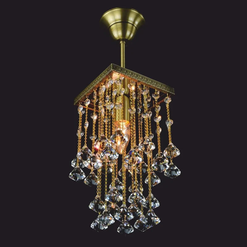 Casa Padrino Luxus Barock Kristall Hängeleuchte Gold H. 30 cm - Barock Interior