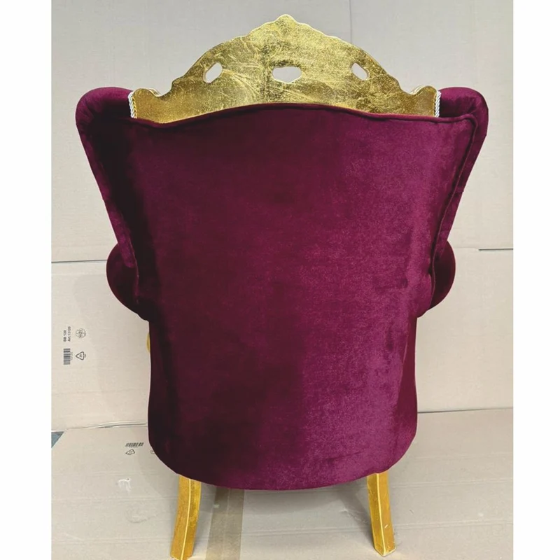 Casa Padrino Luxus Barock Sessel mit Glitzersteinen Bordeauxrot / Gold - Barockstil Möbel