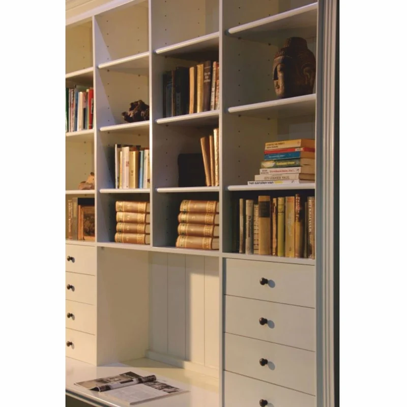 Casa Padrino Landhausstil Schreibtisch mit Bücherschrank Creme 210 x 60 x H. 240 cm - Büro Möbel