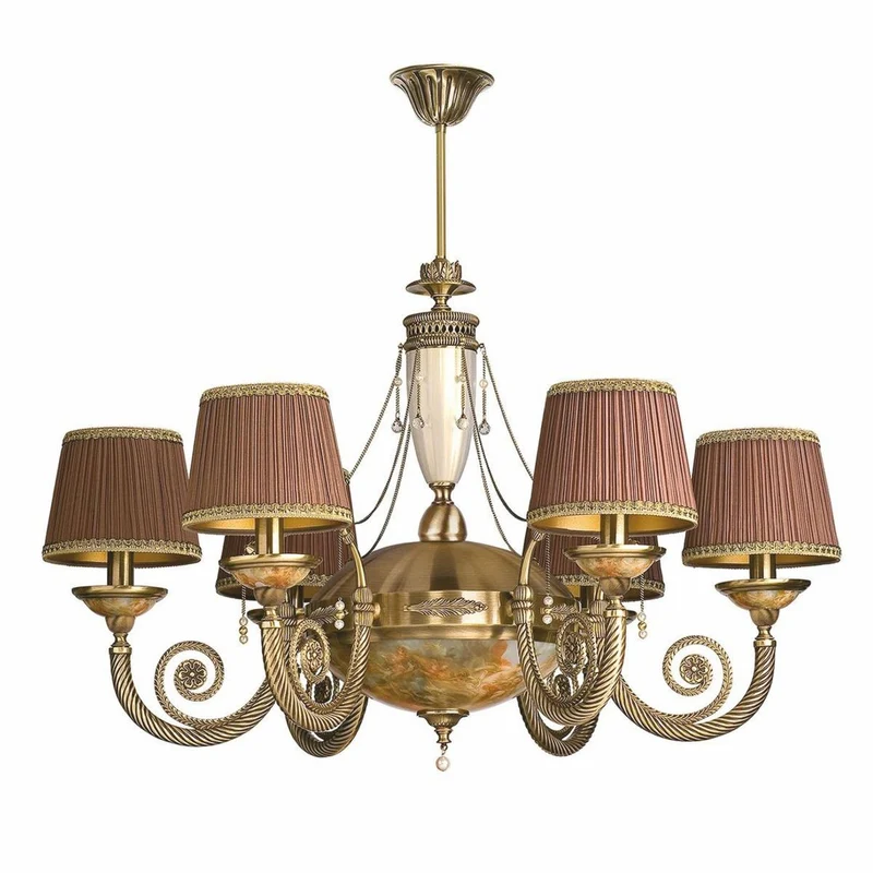 Casa Padrino Luxus Barock Kronleuchter Messing mit Patina Ø 91 x H. 70 cm