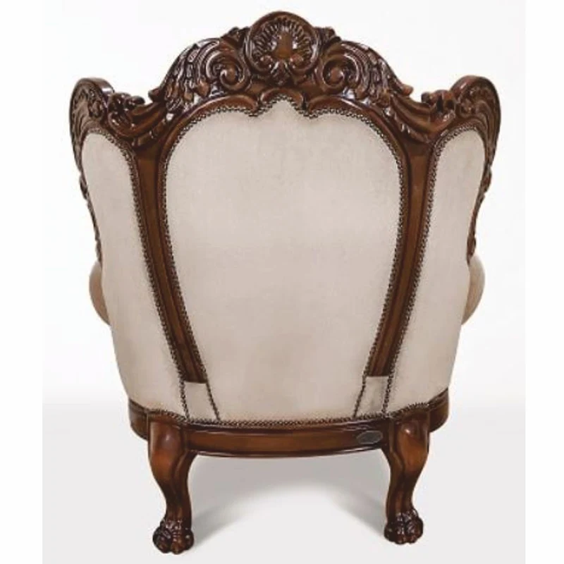 Casa Padrino Luxus Barock Samt Sessel Grau / Dunkelbraun - Barockstil Wohnzimmer Möbel