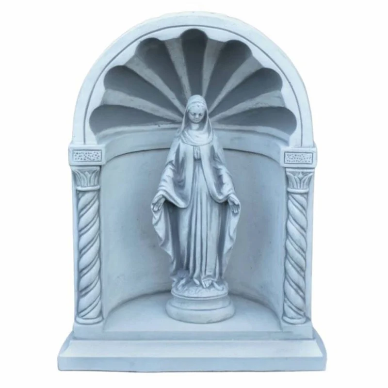 Casa Padrino Jugendstil Garten Deko Beton Kapelle mit Skulptur Grau H. 66 cm