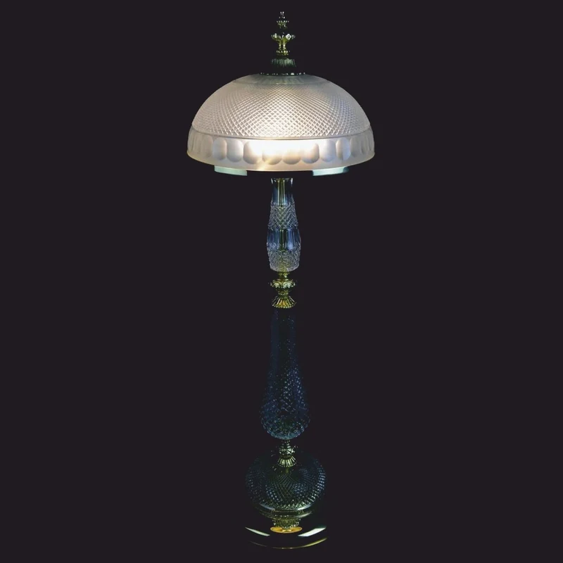 Casa Padrino Luxus Barock Kristall LED Stehleuchte Gold Glänzend Ø 35 x H. 107 cm