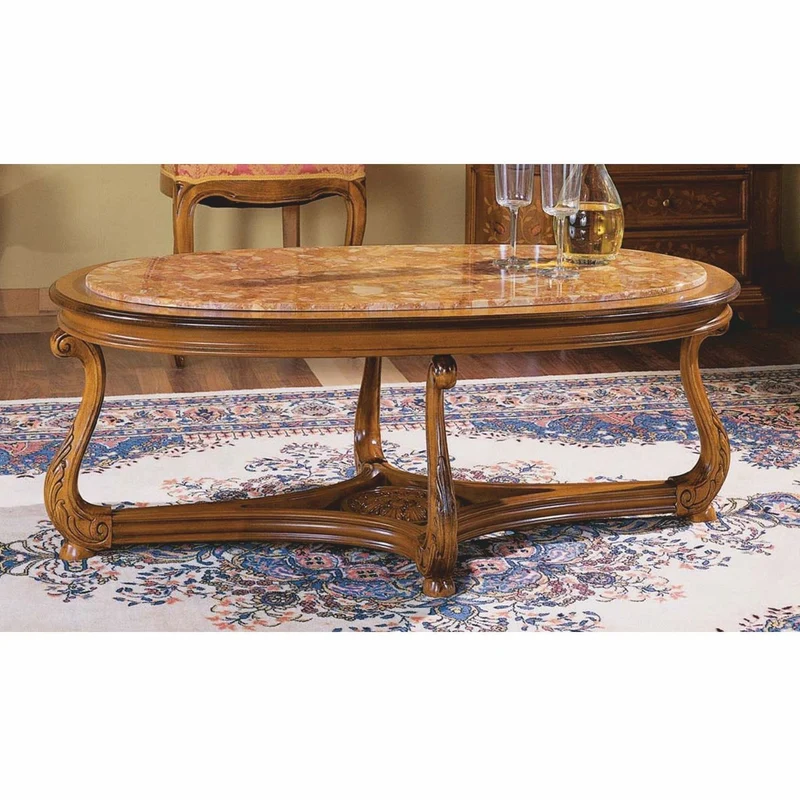 Casa Padrino Luxus Barock Couchtisch Braun / Beige 120 cm - Barock Möbel - Made in Italy