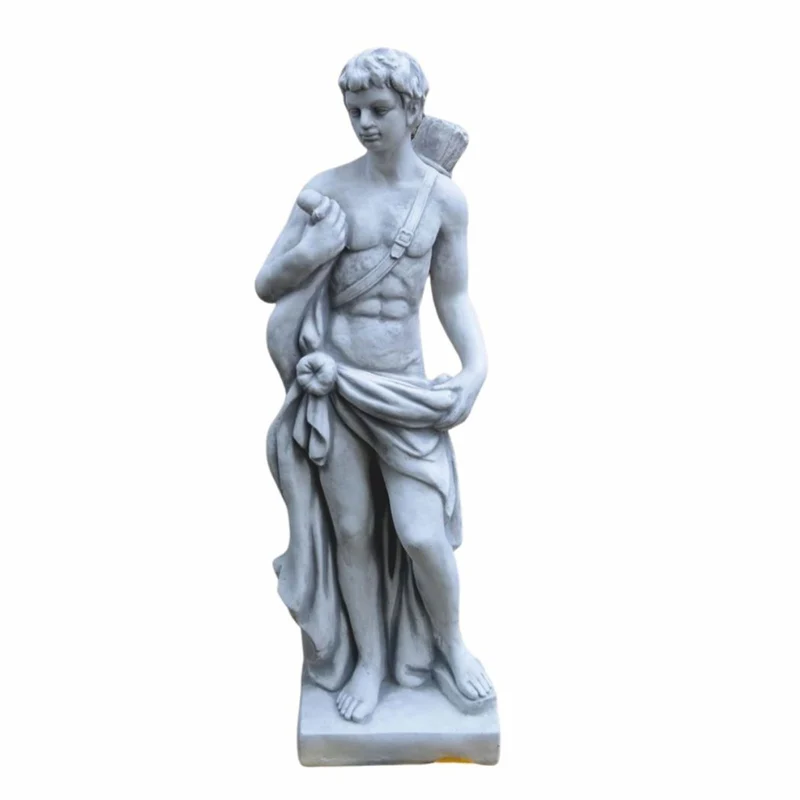 Casa Padrino Jugendstil Garten Deko Skulptur Mann Grau H. 85 cm - Garten Figur