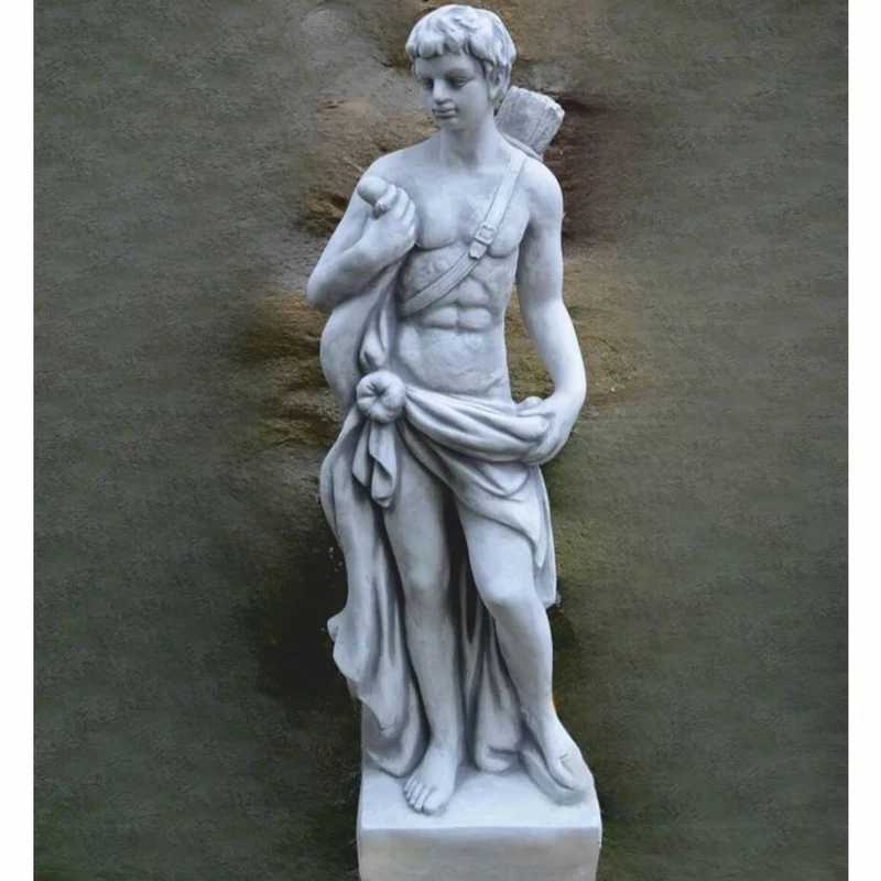 Casa Padrino Jugendstil Garten Deko Skulptur Mann Grau H. 85 cm - Garten Figur
