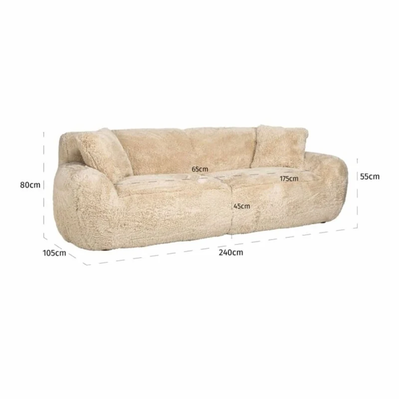 Casa Padrino Luxus Sofa Sandfarben 240 cm - Wohnzimmer & Hotel Möbel