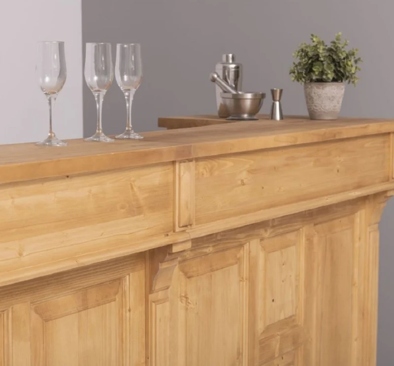 Casa Padrino Landhausstil Bar Theke Naturfarben 240 cm - Landhausstil Barmöbel