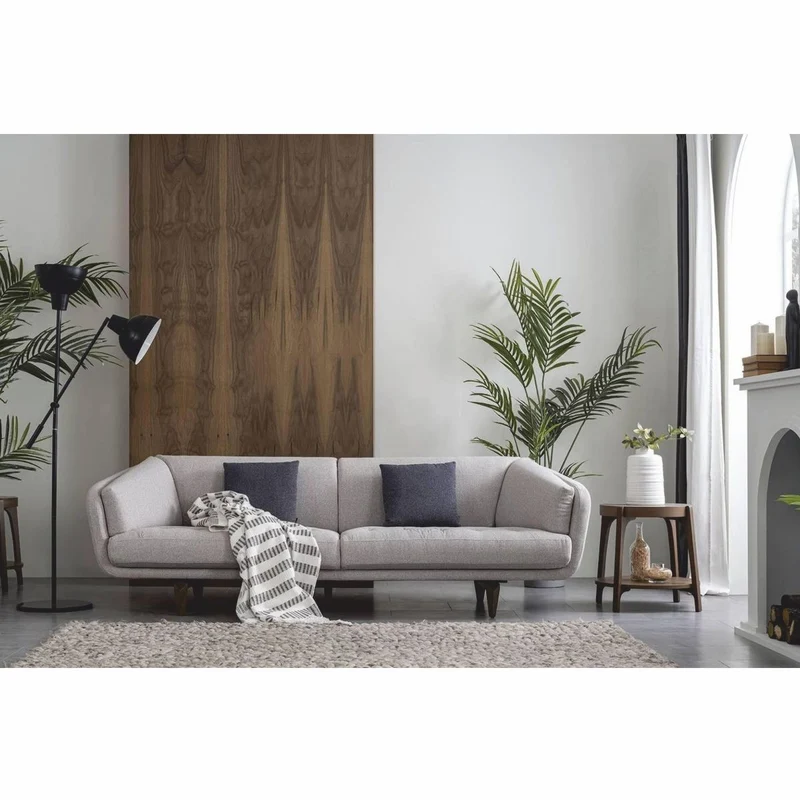 Casa Padrino Luxus 3er Sofa Grau / Braun 240 cm - Wohnzimmer & Hotel Möbel
