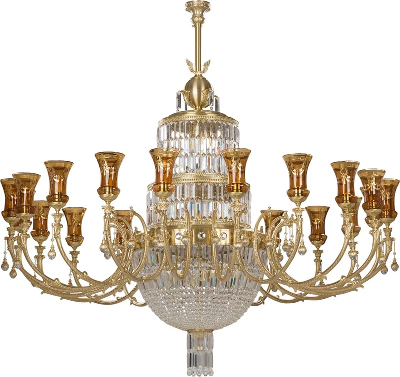 Casa Padrino Luxus Barock Kristall Kronleuchter Gold Ø 190 x H. 180 cm