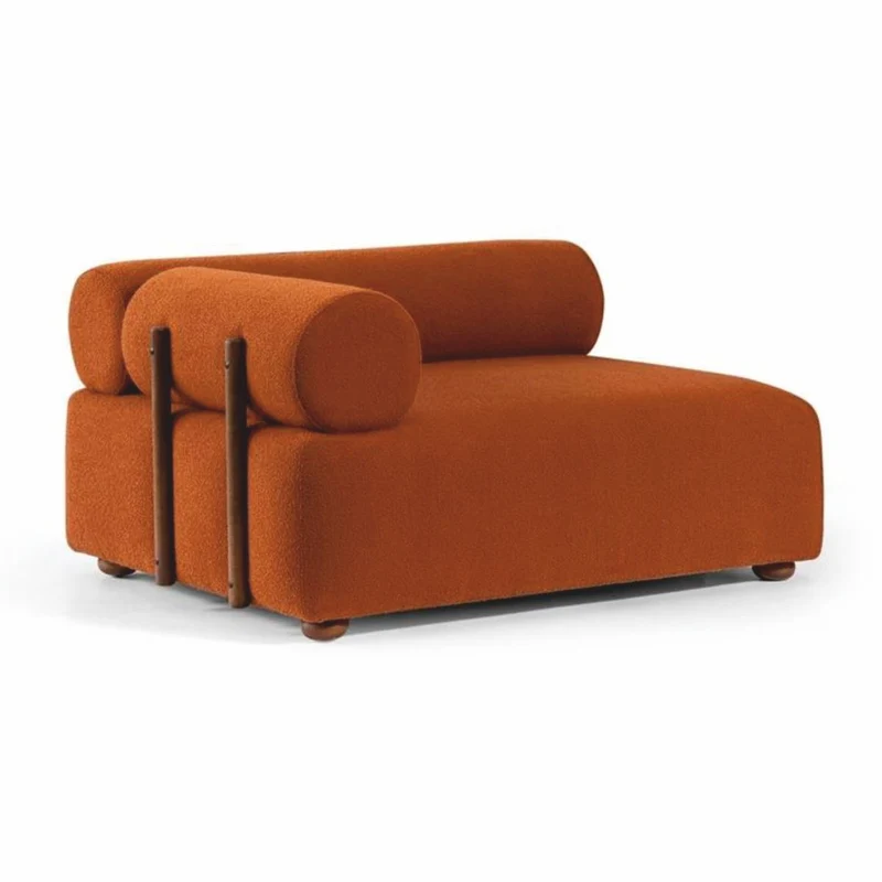 Casa Padrino Luxus Sofa Orange / Braun 260 cm - Modulares Wohnzimmer Sofa