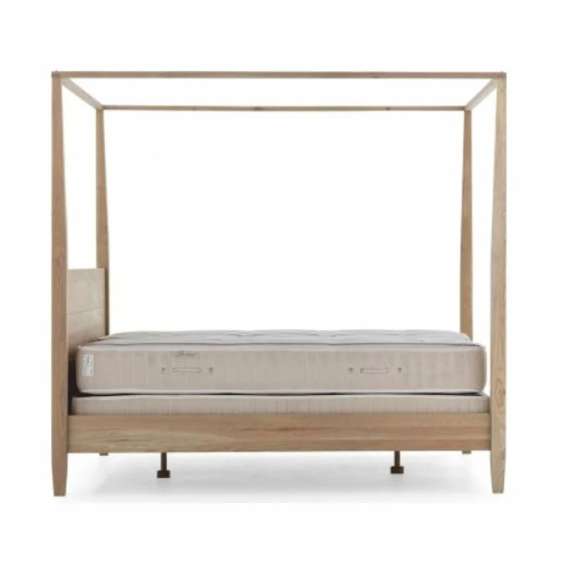 Casa Padrino Landhausstil Himmelbett Naturfarben / Grau - Verschiedene Größen - Schlafzimmer Möbel