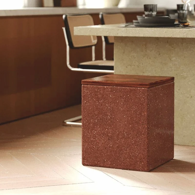 Casa Padrino Luxus Hocker Braun / Dunkelbraun 40 x 40 x H. 47 cm - Beton Möbel
