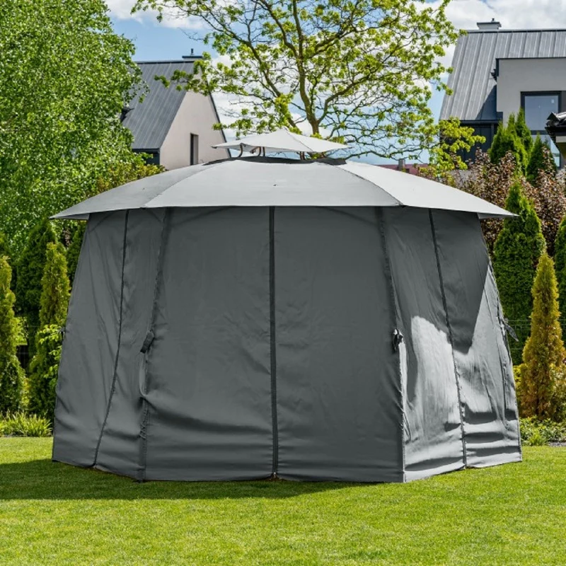 Casa Padrino Luxus Pavillon Grau 360 x H. 270 cm - Garten & Terrassen Möbel