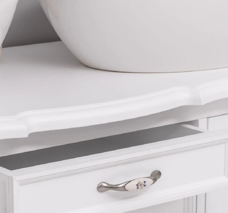 Casa Padrino Landhausstil Massivholz Doppel Waschtisch Weiß 150 cm - Landhausstil Badezimmer Möbel