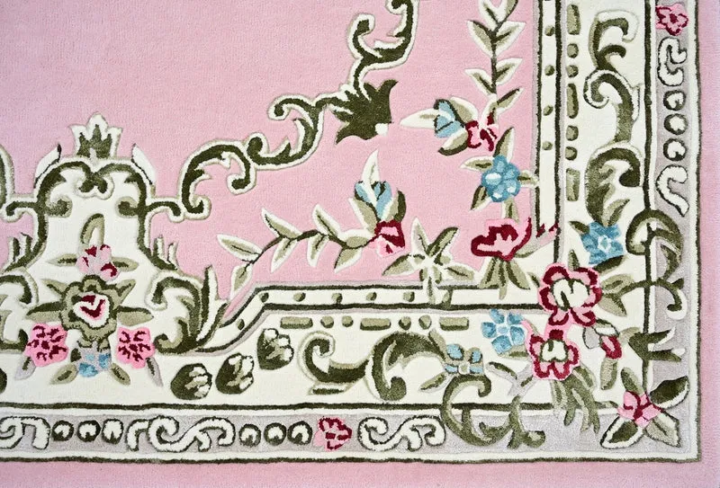 Pompöös by Casa Padrino Luxus Barock Teppich Krone von Harald Glööckler Rosa 200 x 300 cm