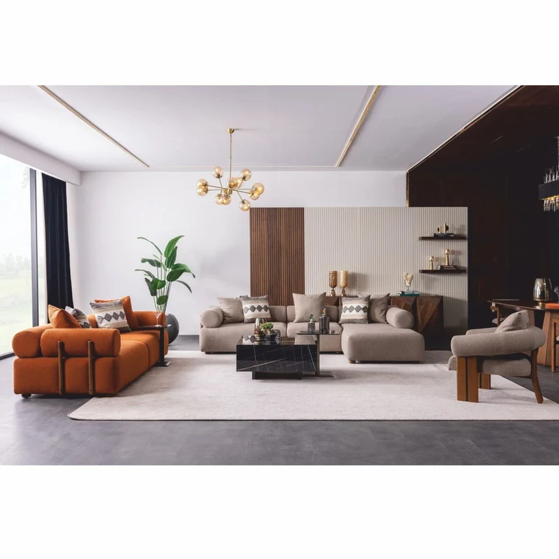 Casa Padrino Luxus Couchtisch in Marmoroptik Schwarz 104 cm - Wohnzimmer Möbel