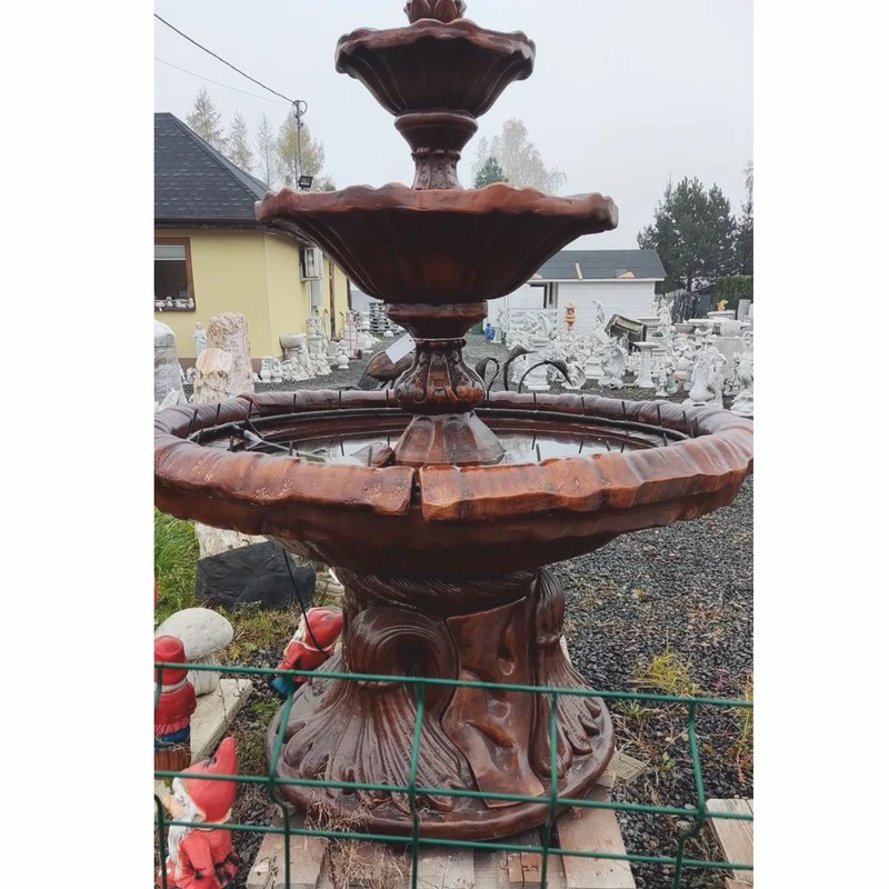 Casa Padrino Jugendstil Springbrunnen Braun Ø 155 x H. 180 cm - Prunkvoller Gartenbrunnen