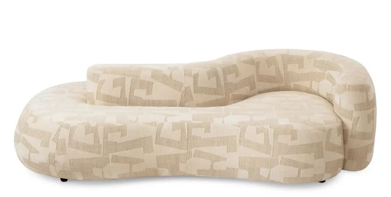 Casa Padrino Luxus Sofa Sandfarben / Schwarz 223 cm - Wohnzimmer & Hotel Interior