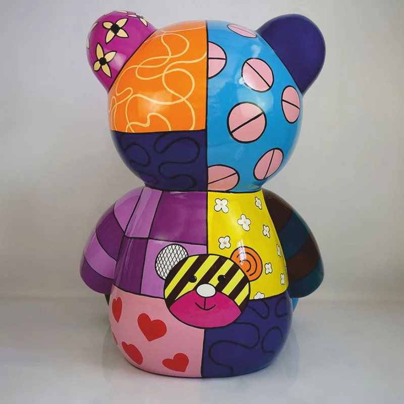 Casa Padrino XXL Deko Figur Teddybär Bunt H. 120 cm