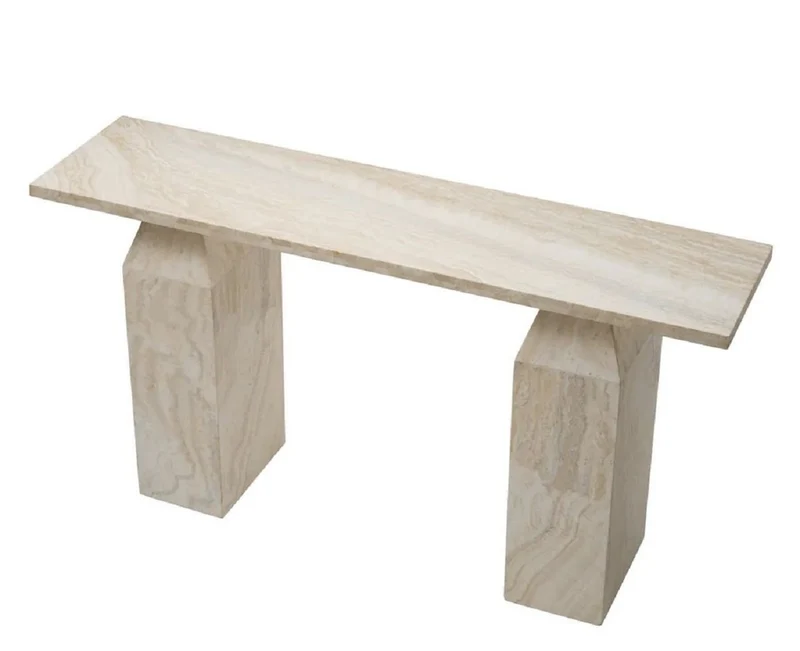 Casa Padrino Luxus Travertin Konsole Beige 150 cm - Luxus Möbel