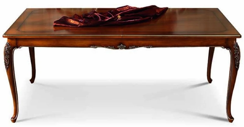 Casa Padrino Luxus Barock Esstisch Braun / Silber 200-300 cm - Barock Möbel - Made in Italy
