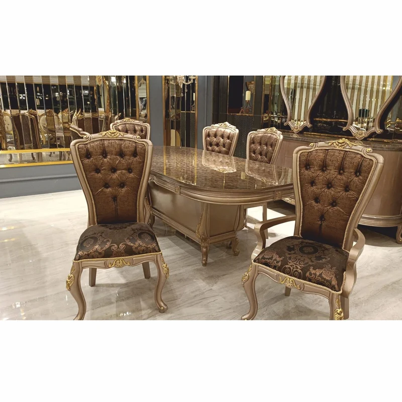Casa Padrino Luxus Barock Esszimmer Stuhl Schwarz / Grau / Gold H. 113 cm - Barock Esszimmer Möbel